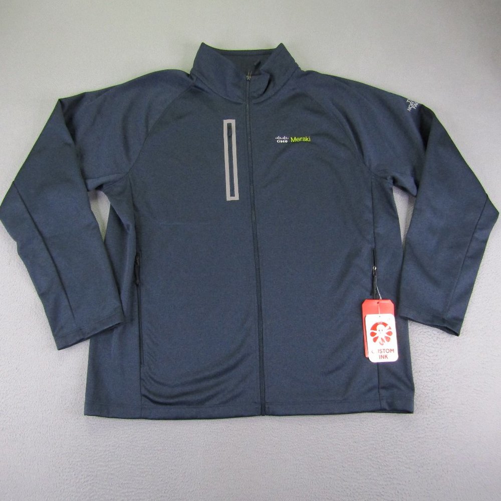 NWT North Face Jacket Mens XL Blue Canyon Flats Navy Heather Full Zip Coat NEW